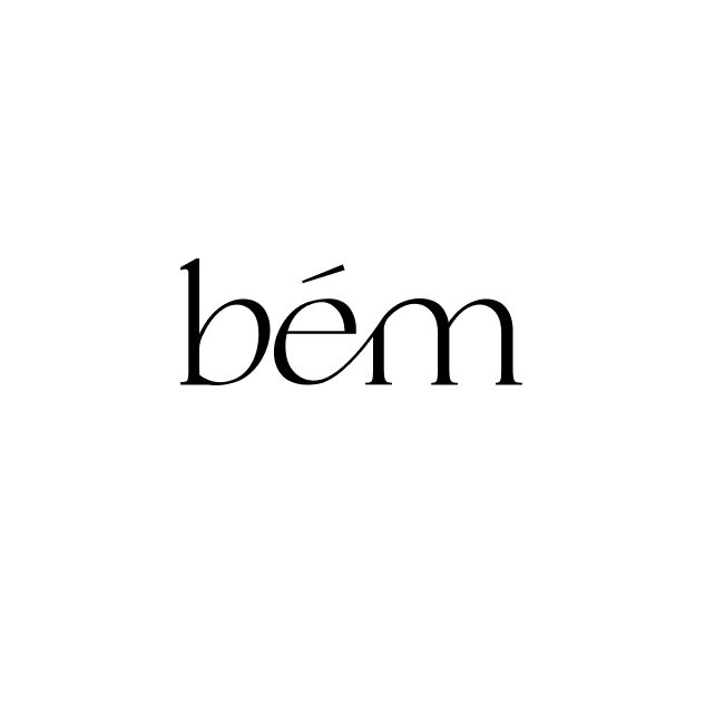 classic “bem skincare” wordmark logo in black on a white background, clean rounded typography for a cosmetics brand