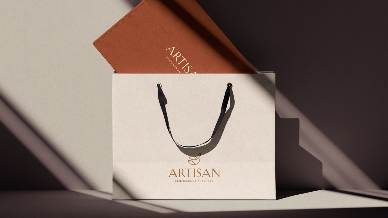 Mortar logo design and branding for a compounding pharmacy