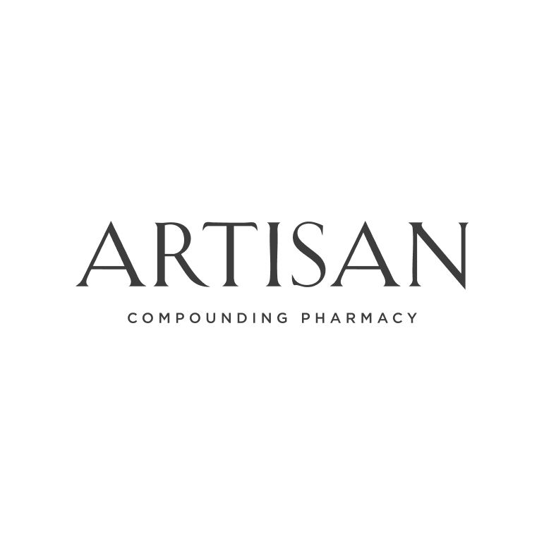 Wordmark logo design for a compounding pharmacy featuring a custom serif logotype, elegant typography design, and refined healthcare branding.