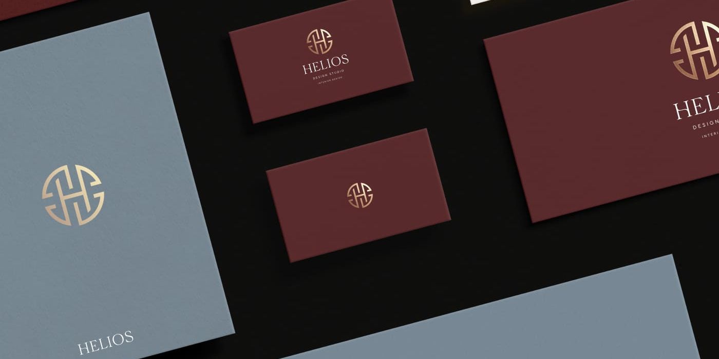 Interior studio logo design and branding with ornamental “H” letter