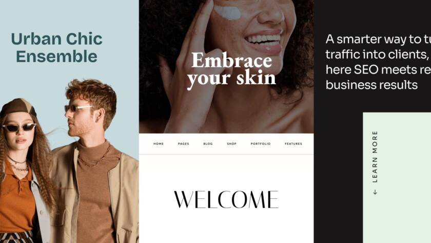 Elegant font inspiration cover design featuring fashion and beauty website typography examples, showcasing modern serif fonts and refined editorial branding