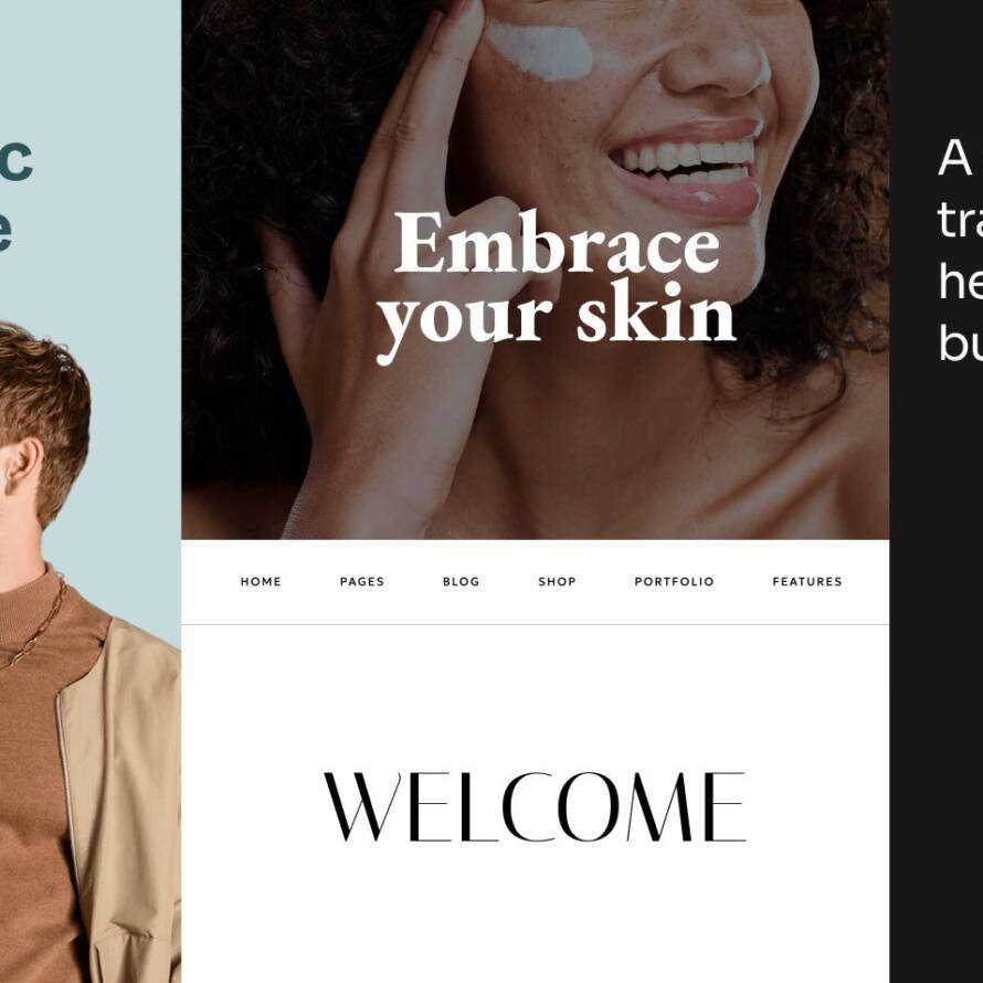 Elegant font inspiration cover design featuring fashion and beauty website typography examples, showcasing modern serif fonts and refined editorial branding