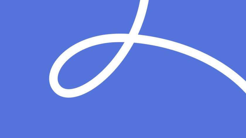 Line art style cover image featuring a flowing hand-drawn line on a blue background