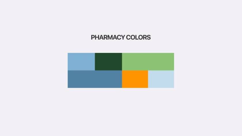 Pharmacy color palette example showcasing healthcare branding colors