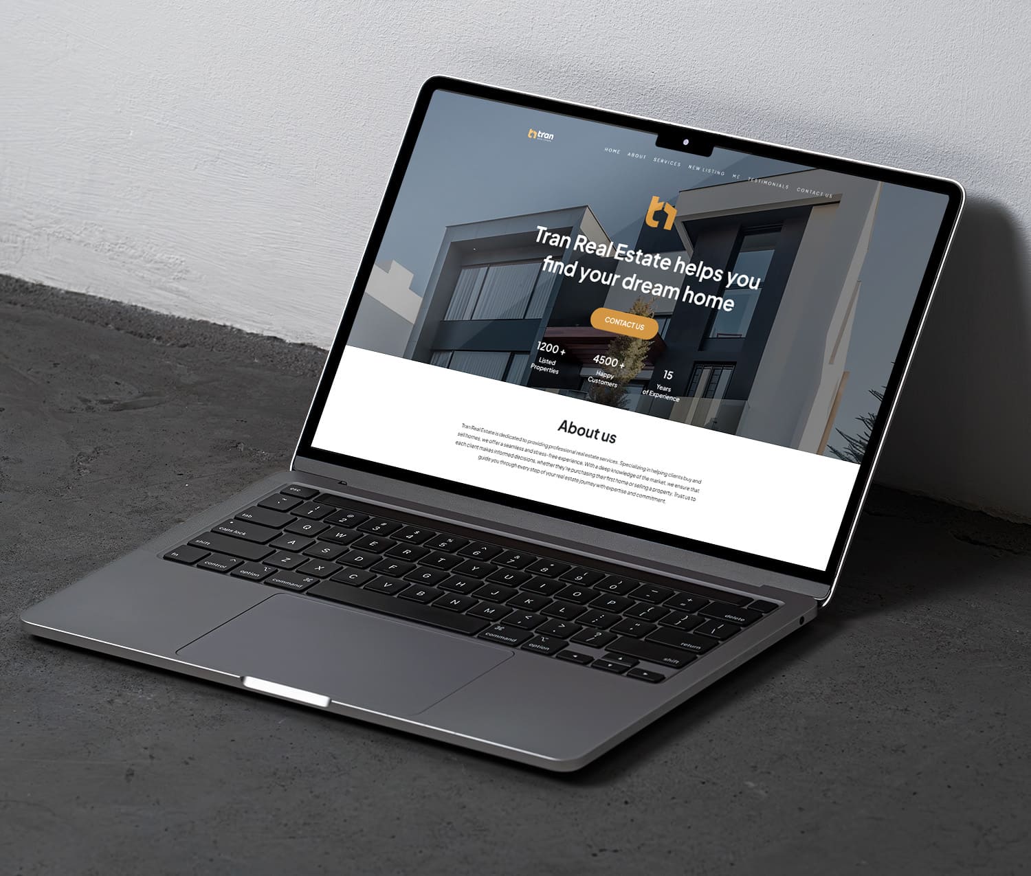Landing page design for a real estate company