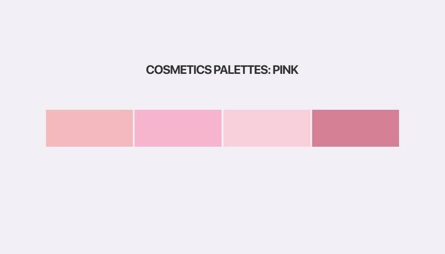 Pink color palettes for cosmetic and beauty brands