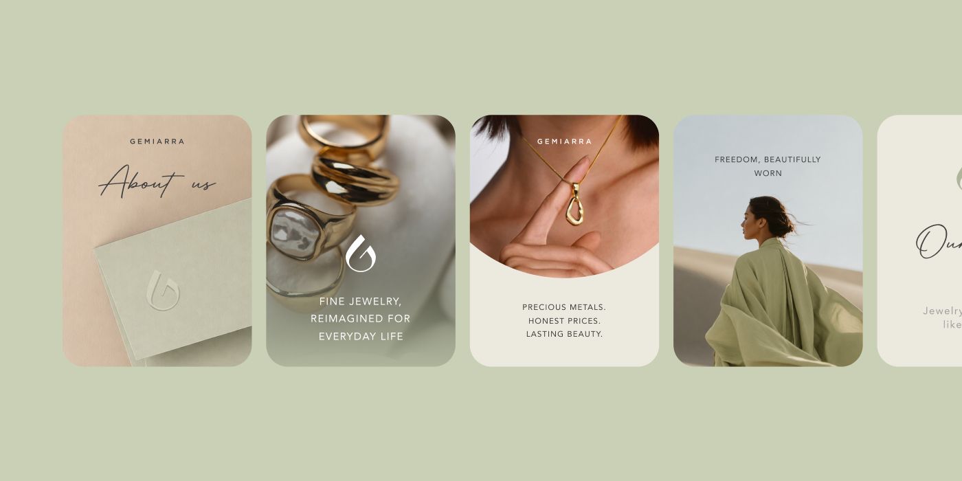 Natural, organic jewelry social media design